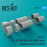 Res/Kit MiG-25 RB, RBT, BM, RBK, RBF, RBSh Foxbat exhaust nozzles for ICM Kit (Special Order)