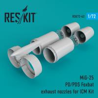 Res/Kit MiG-25 PD/PDS Foxbat exhaust nozzles for ICM Kit (Special Order)