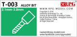 RPG Alloy Bit set 2.1mm-3.0mm (Special Order)