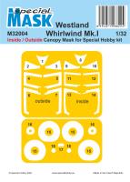 Special Hobby 1/32 Westland Whirlwind Mk.I Inside/Outside MASK (Special Order)