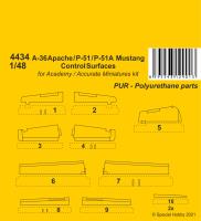 CMK 1/48 A-36 Apache / P-51 / P-51A Mustang Control Surfaces (Special Order)