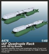 Special Hobby 1/72 IAF Quadruple Rack with 100 kg Bombs (2 pcs.) / for SMB-2, Sa´ar and Mirage III kits (Special Order)