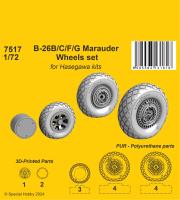 CMK 1/72 B-26B/C/F/G Marauder Wheels set for Hasegawa and Eduard kits (Special Order)