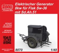 CMK 1/48 3D Printed Elektrischer Generator 8kw für Flak Sw-36 mit Sd.Ah.51 (Special Order)