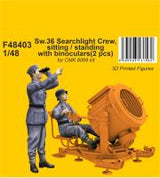 CMK 1/48 3D Printed Sw.36 Searchlight Crew, sitting / standing with binoculars (Special Order)