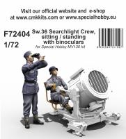 CMK 1/72 3D Printed Sw.36 Searchlight Crew, sitting / standing with binoculars (Special Order)