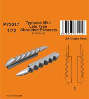 CMK 1/72 3D Printed Typhoon Mk.I Late Type Shrouded Exhausts / for Airfix kit (Special Order)