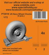 CMK 1/72 3D Printed US Navy Wheel Chocks (Special Order)