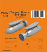 CMK 1/72 3D Printed Tempest 500 lb Bombs and racks for Airfix kit (Special Order)
