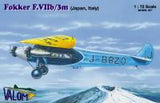 Valom 1/72 Fokker F.VIIb/3m (Japan and Italy Markings) (Special Order)