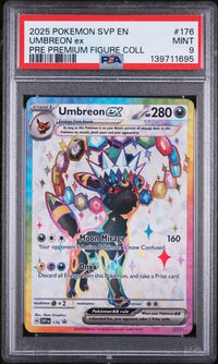 2025 POKEMON SVP EN-SV BLACK STAR PROMO #176 UMBREON ex PRE PREMIUM FIGURE COLL PSA 9 #139711695