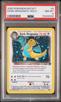 2000 POKEMON TEAM ROCKET 5/82 DARK DRAGONITE-HOLO PSA 8 #75499556