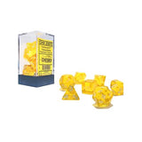 Dice: 7 pc: Translucent: Yellow / White (EN) (Special Order)