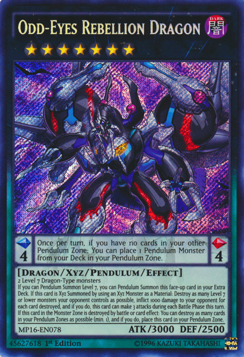 Odd-Eyes Rebellion Dragon [MP16-EN078] Secret Rare - POKÉ JEUX
