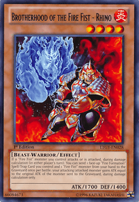 Brotherhood of the Fire Fist - Rhino [LTGY-EN028] Rare - POKÉ JEUX