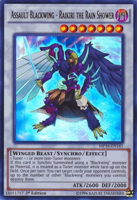 Assault Blackwing - Raikiri the Rain Shower [MP16-EN141] Ultra Rare - POKÉ JEUX