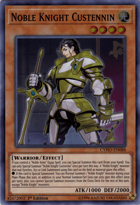 Noble Knight Custennin [CYHO-EN088] Super Rare - POKÉ JEUX
