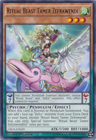Ritual Beast Tamer Zefrawendi [CROS-EN029] Rare - POKÉ JEUX