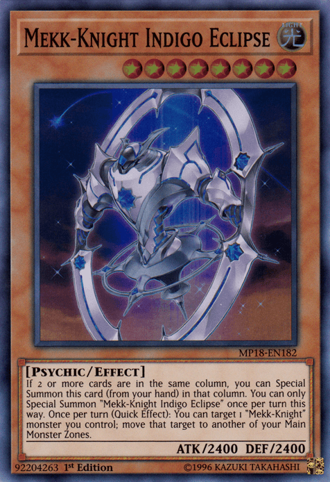 Mekk-Knight Indigo Eclipse [MP18-EN182] Super Rare - POKÉ JEUX