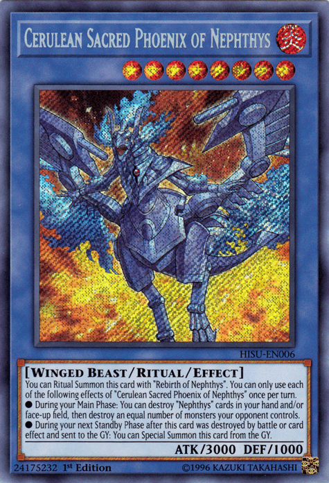 Cerulean Sacred Phoenix of Nephthys [HISU-EN006] Secret Rare - POKÉ JEUX
