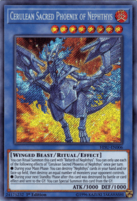 Cerulean Sacred Phoenix of Nephthys [HISU-EN006] Secret Rare - POKÉ JEUX