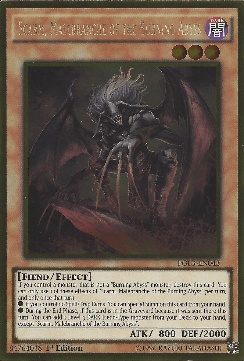 Scarm, Malebranche of the Burning Abyss [PGL3-EN043] Gold Rare - POKÉ JEUX