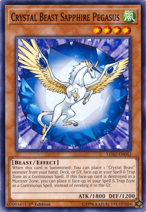 Crystal Beast Sapphire Pegasus [LED2-EN042] Common - POKÉ JEUX
