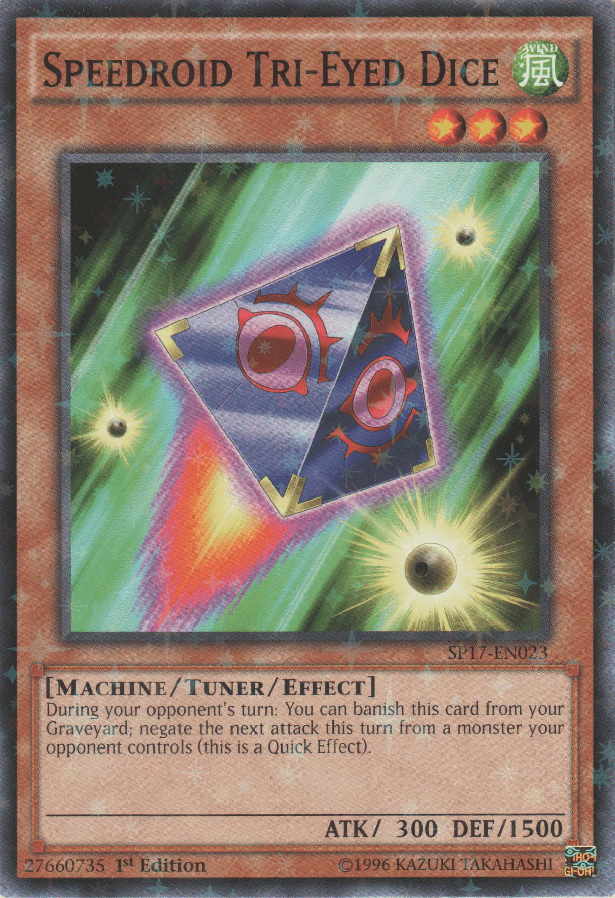 Speedroid Tri-Eyed Dice [SP17-EN023] Starfoil Rare - POKÉ JEUX
