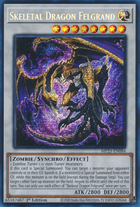 Skeletal Dragon Felgrand [MP23-EN084] Prismatic Secret Rare - POKÉ JEUX