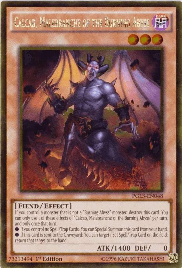 Calcab, Malebranche of the Burning Abyss [PGL3-EN048] Gold Rare - POKÉ JEUX