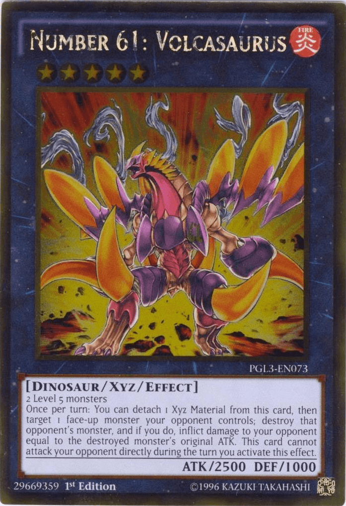 Number 61: Volcasaurus [PGL3-EN073] Gold Rare - POKÉ JEUX
