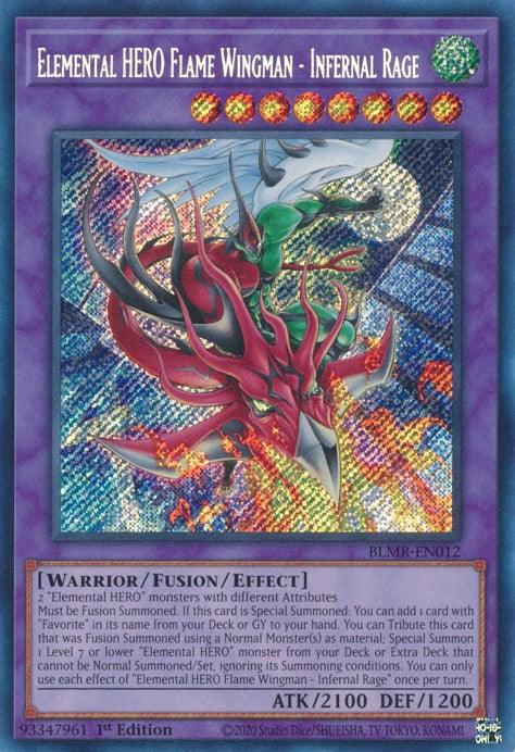 Elemental HERO Flame Wingman - Infernal Rage [BLMR-EN012] Secret Rare - POKÉ JEUX