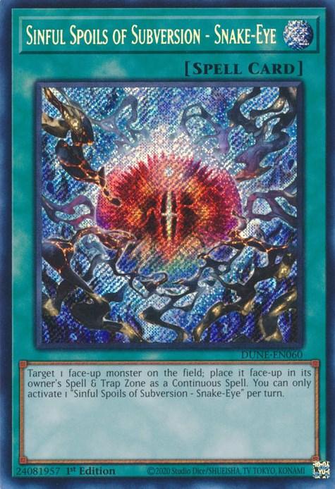 Sinful Spoils of Subversion - Snake-Eye [DUNE-EN060] Secret Rare - POKÉ JEUX