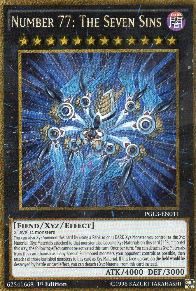 Number 77: The Seven Sins [PGL3-EN011] Gold Secret Rare - POKÉ JEUX