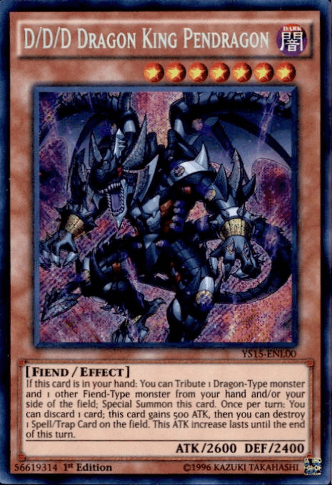 D/D/D Dragon King Pendragon [YS15-ENL00] Secret Rare - POKÉ JEUX