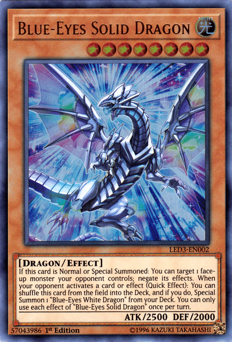 Blue-Eyes Solid Dragon [LED3-EN002] Ultra Rare - POKÉ JEUX