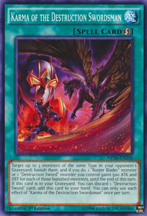 Karma of the Destruction Swordsman [MP16-EN216] Common - POKÉ JEUX