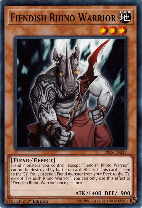 Fiendish Rhino Warrior [SR06-EN017] Common - POKÉ JEUX