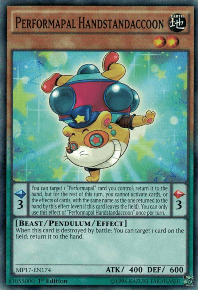Performapal Handstandaccoon [MP17-EN174] Common - POKÉ JEUX
