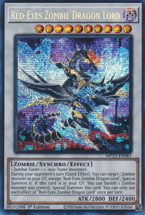 Red-Eyes Zombie Dragon Lord [MP23-EN083] Prismatic Secret Rare - POKÉ JEUX