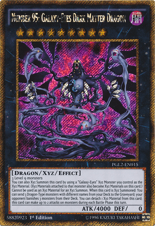 Number 95: Galaxy-Eyes Dark Matter Dragon [PGL2-EN015] Gold Secret Rare - POKÉ JEUX