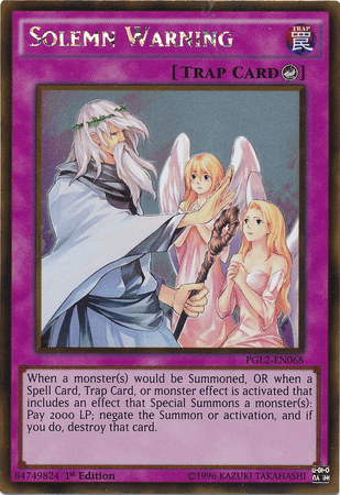 Solemn Warning [PGL2-EN068] Gold Rare - POKÉ JEUX