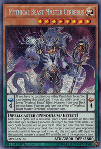 Mythical Beast Master Cerberus [MP18-EN185] Secret Rare - POKÉ JEUX