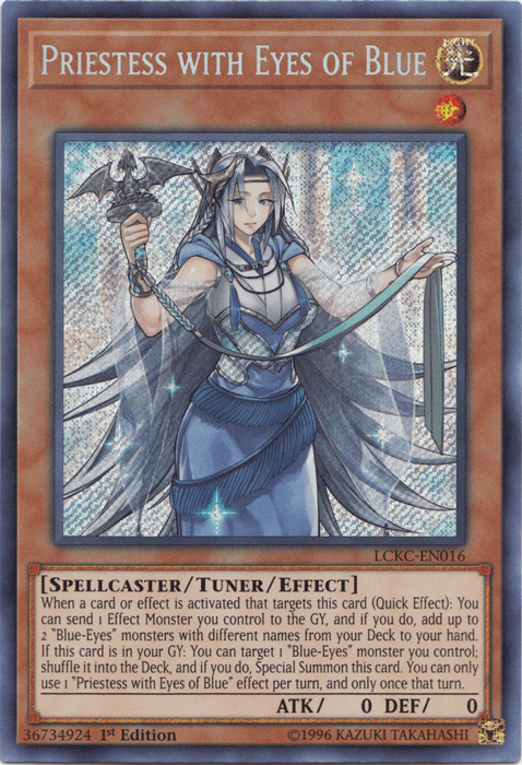 Priestess with Eyes of Blue [LCKC-EN016] Secret Rare - POKÉ JEUX