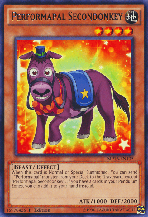 Performapal Secondonkey [MP16-EN105] Rare - POKÉ JEUX