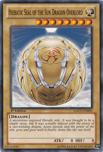 Hieratic Seal of the Sun Dragon Overlord [GAOV-EN002] Common - POKÉ JEUX