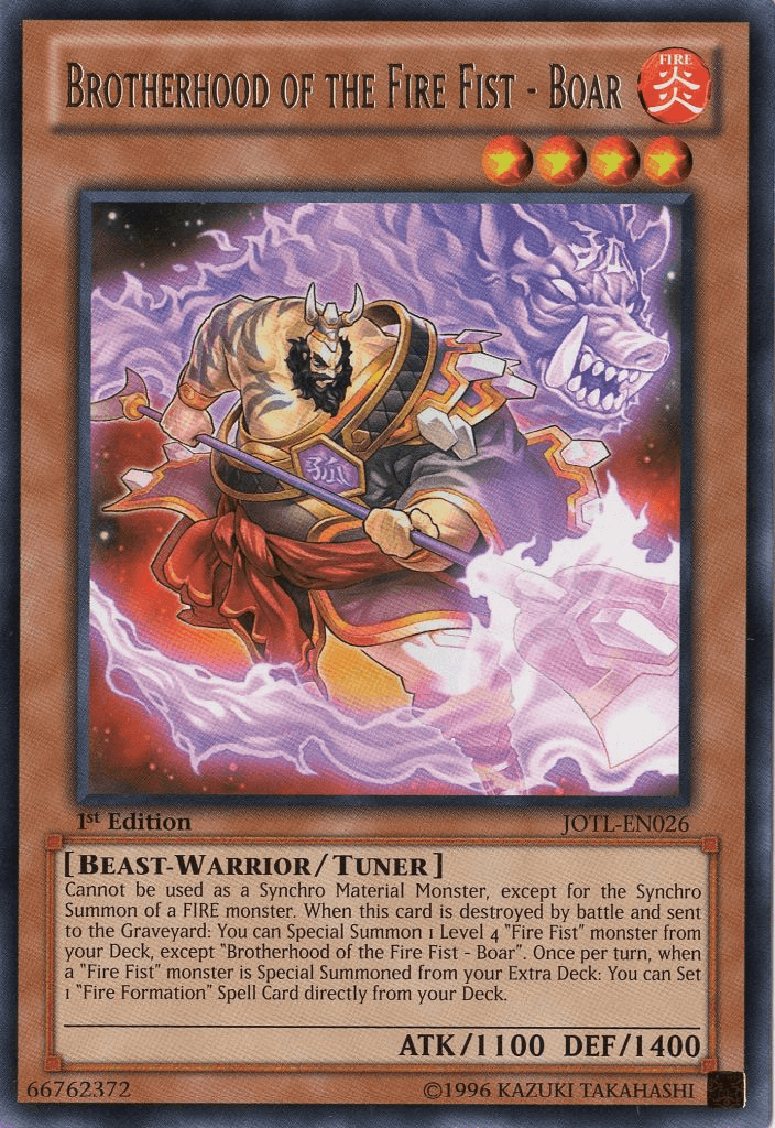 Brotherhood of the Fire Fist - Boar [JOTL-EN026] Rare - POKÉ JEUX