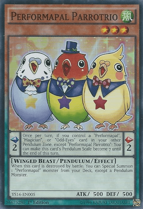 Performapal Parrotrio [YS16-EN005] Super Rare - POKÉ JEUX
