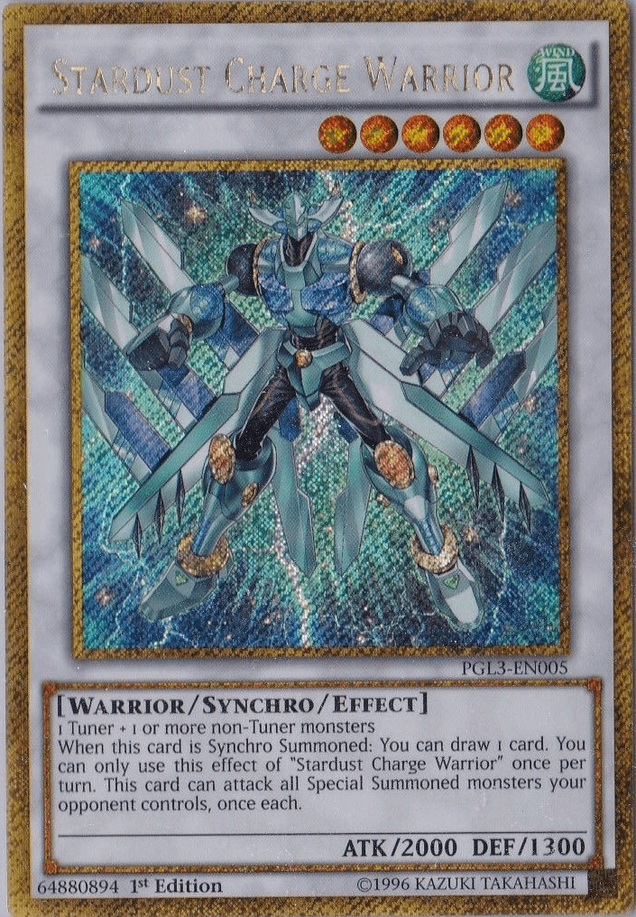 Stardust Charge Warrior [PGL3-EN005] Gold Secret Rare - POKÉ JEUX