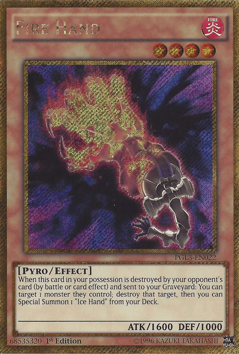 Fire Hand [PGL3-EN022] Gold Secret Rare - POKÉ JEUX